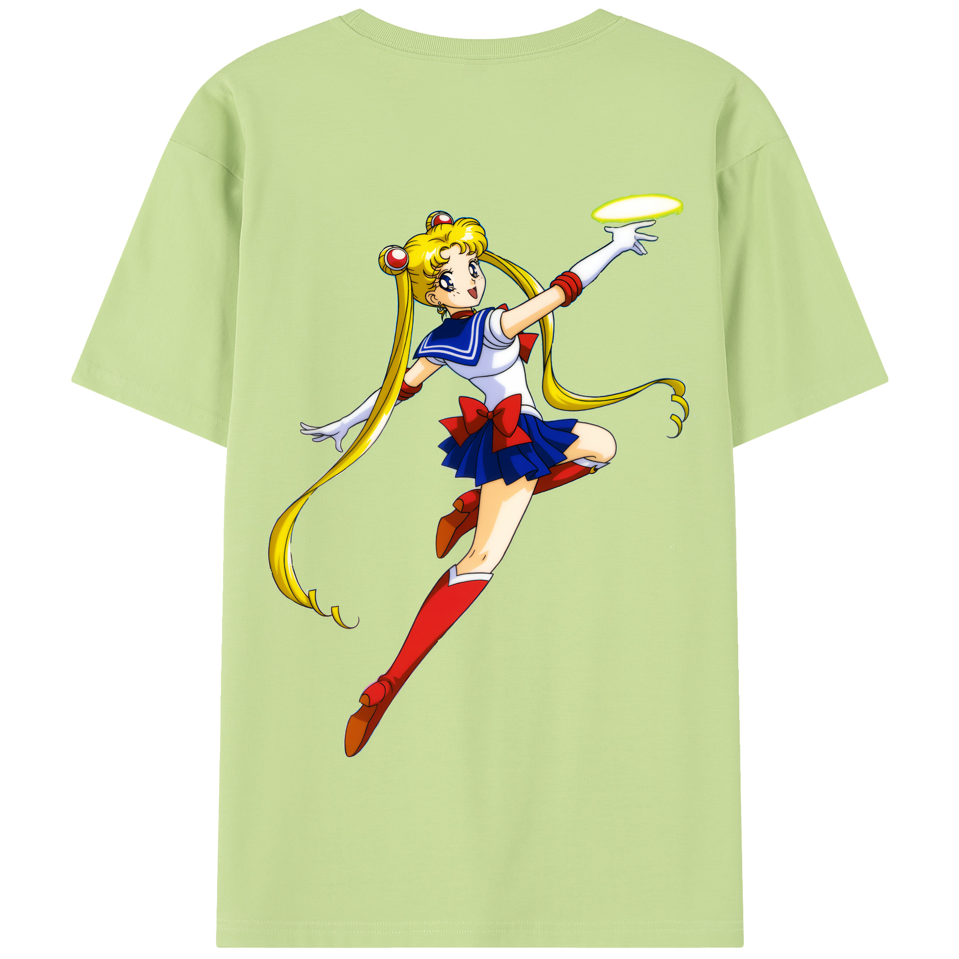 （画像用） 美少女戦士セーラームーン 月野 うさぎ つきの うさぎ Sailor Moon Tsukino Usagi 綿100％半袖Tシャツ（背面プリント）